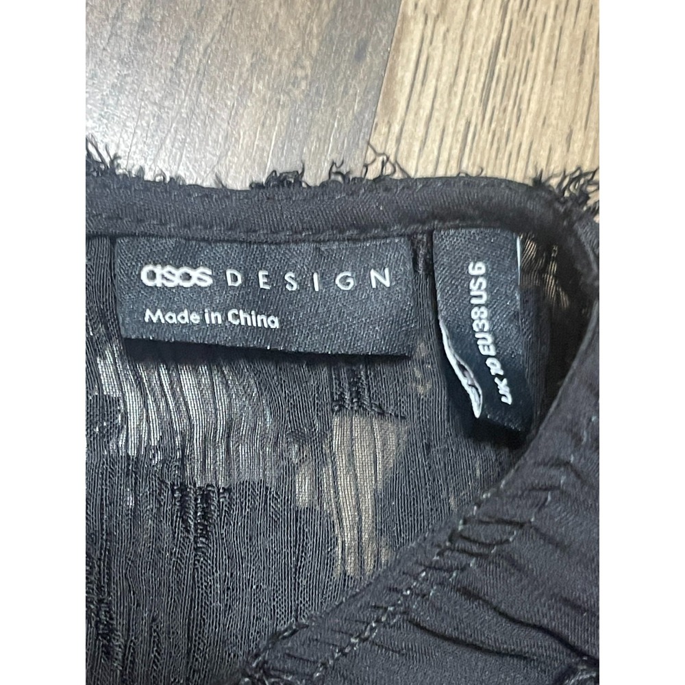 Asos Design Shirt, Women's Size 6, Black, Long Sleeve, See Through - Picture 3 of 8